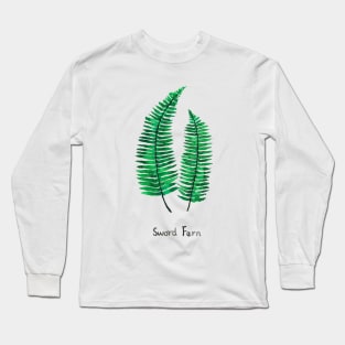 sword fern watercolor Long Sleeve T-Shirt